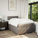 vidaXL Sommier à lattes de lit avec matelas taupe 120x190 cm tissu