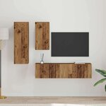 vidaXL Ensemble meuble TV 4 Pièces Bois ancien 30 5 x 30 x 90 cm