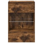 vidaXL Meubles muraux avec lumières LED pour TV 2Pièces chêne fumé 40x30x60 5 cm