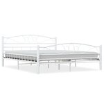 vidaXL Cadre de lit et tête de lit sans matelas blanc 160x200 cm métal