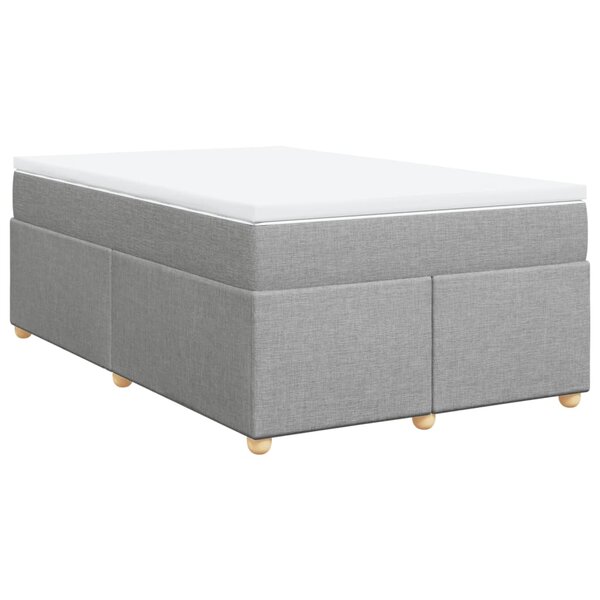 vidaXL Sommier à lattes de lit avec matelas Gris clair 120x200cm Tissu