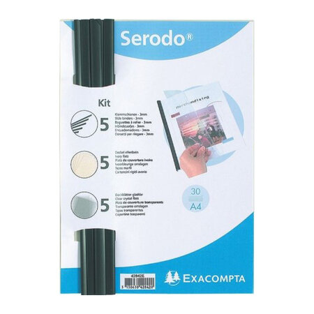 Kit de reliure manuelle pour 5 dossiers SERODO Noir coloris ivoire/transp  EXACOMPTA - La Poste
