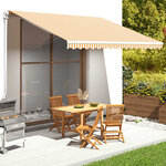 vidaXL Tissu de remplacement pour auvent Jaune et blanc 4x3 5 m