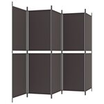 vidaXL Cloison de séparation 5 panneaux Marron 250x180 cm Tissu