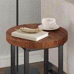 vidaXL Plateau de table Marron foncé Ø 40 x 4 cm Chêne massif