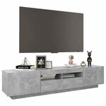 vidaXL Meuble TV avec lumières LED Gris béton 180x35x40 cm