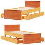 vidaXL Cadre de lit sans matelas avec tête de lit 90x200 cm bois pin