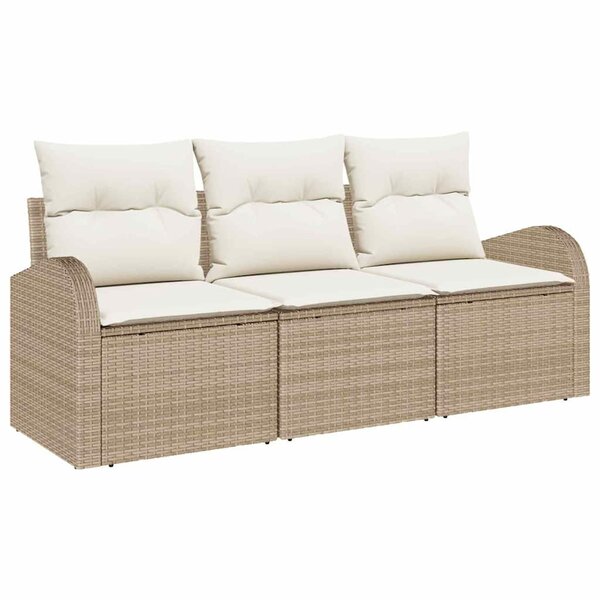 vidaXL Ensemble de canapé de jardin Beige polyrotin