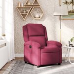 vidaXL Fauteuil inclinable rouge bordeaux velours