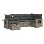 vidaXL Salon de jardin 6 Pièces avec coussins gris résine tressée