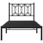 vidaXL Cadre de lit métal sans matelas avec tête de lit noir 90x200 cm
