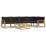 vidaXL Ensemble de canapés d'extérieur 6 pc Blanc et noir