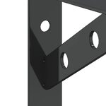 vidaXL Supports d'étagères 4 Pièces 15x2 5x11 5 cm noir acier inoxydable