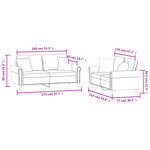 vidaXL Ensemble de canapés 2 Pièces avec coussins bleu velours