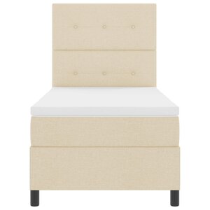 vidaXL Lit à ressorts avec matelas avec LED Crème 80 x 200 cm tissu