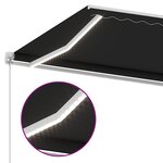 vidaXL Auvent manuel rétractable avec LED 600x300 cm Anthracite