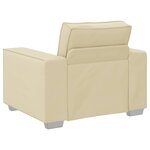 vidaXL Fauteuil Sofa 59 cm avec coussin Crème Faux cuir