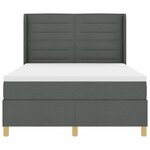 vidaXL Lit à ressorts avec matelas Gris foncé 160 x 200 cm tissu