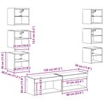 vidaXL Meuble TV avec des lumières à LED 8 Pièces Chêne artisanal Verre