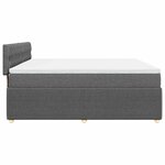 vidaXL Sommier à lattes de lit avec matelas Gris foncé 200x200cm Tissu