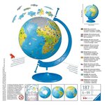 Puzzle 3d globe terrestre 180 pieces - ravensburger - puzzle enfant 3d éducatif - sans colle - des 7 ans