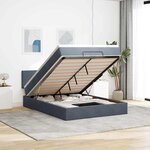 vidaXL Cadre de lit ottoman avec matelas gris foncé 140x200 cm velours