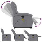 vidaXL Fauteuil de massage inclinable Gris clair Tissu