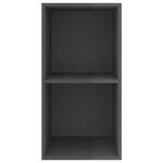 vidaXL Meuble TV mural Gris brillant 37x37x72 cm Bois d’ingénierie