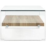 vidaXL Table basse Clair 98x45x31 cm Verre trempé