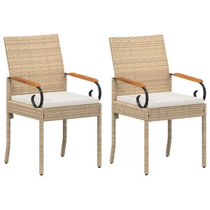 vidaXL Chaises de jardin 2 pc Beige et blanc crème