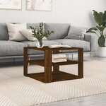 vidaXL Table basse chêne marron 59 5x59 5x40 cm bois d'ingénierie