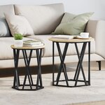 Tables d'appoint vidaXL 2 Pièces en bois d'ingénierie chêne Sonoma