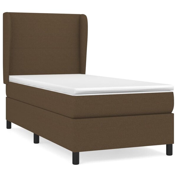 vidaXL Sommier à lattes de lit avec matelas Marron foncé 90x200 cm