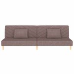 vidaXL Canapé-lit à 2 places avec deux oreillers taupe tissu