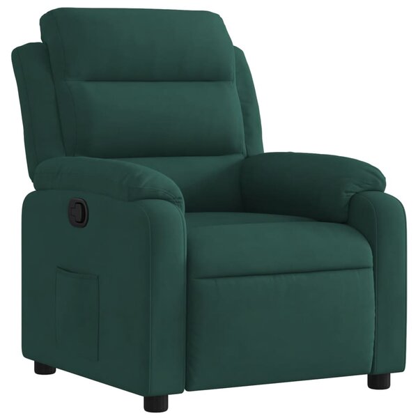 vidaXL Fauteuil inclinable vert foncé velours
