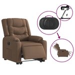 vidaXL Fauteuil inclinable électrique marron tissu