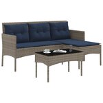vidaXL Ensemble de canapé de jardin 2 Pièces Gris et bleu marine