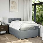 vidaXL Sommier à lattes de lit avec matelas Gris clair 120x200cm Tissu