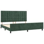 vidaXL Cadre de lit avec tête de lit Vert foncé 200x200 cm Velours