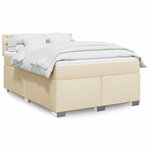 vidaXL Sommier à lattes de lit avec matelas Crème 160x200 cm Tissu