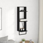 vidaXL Étagère Murale Chêne noir 30 x 25 x 100 cm Bois d'ingénierie
