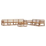 vidaXL Ensemble de canapés d'extérieur 8 Pièces Naturel