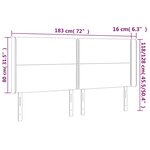vidaXL Tête de lit avec oreilles Marron foncé 183x16x118/128 cm Tissu