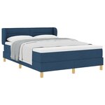 Lit à ressorts vidaXL avec matelas en bleu  140x190 cm  tissu