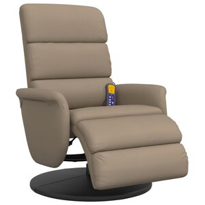 vidaXL Fauteuil inclinable de massage repose-pieds cappuccino