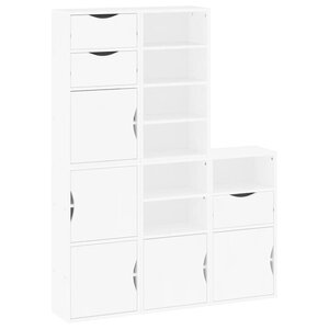 vidaXL Armoires latérales 5 Pièces ODDA blanc 40x24x79 cm bois massif pin