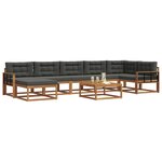 vidaXL Ensemble de canapés d'extérieur 8 Pièces Naturel et Anthracite