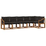 vidaXL Ensemble de canapés d'extérieur 6 pc Naturel et Noir