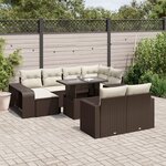 vidaXL Salon de jardin et coussins 11 Pièces marron résine tressée