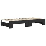 vidaXL Lit de jour avec gigogne sans matelas noir 90x200 cm